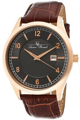 Lucien Piccard Men's Weisshorn Charcoal Dial Brown Genuine Leather LP-11581-RG-014 Watch