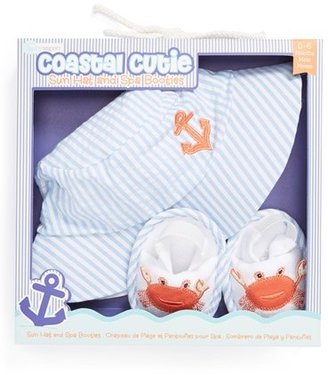 Baby Aspen 'Coastal Cutie' Sun Hat & Booties (Baby)