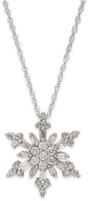 14k White Gold Diamond Snowflake Pendant Necklace (1/3 ct. t.w.)