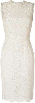 Valentino Beaded Ivory Cotton Lace Dress