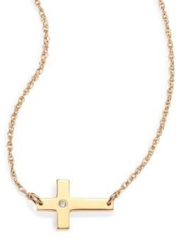 Jennifer Zeuner Jewelry Theresa Diamond Cross Necklace