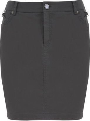 Mint Velvet Khaki Zip Pocket Mini Skirt