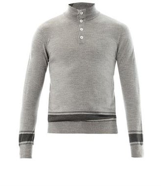 Brioni Quarter-button fine-knit sweater