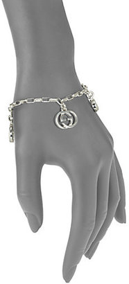 Gucci Sterling Silver Double G Multi Charm Bracelet