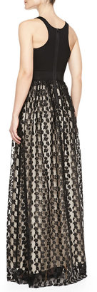Milly Stella Cheetah Lace Racerback Gown