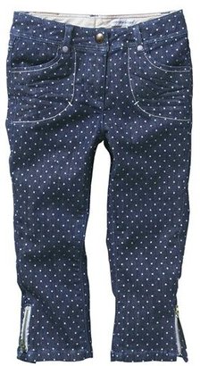 Vertbaudet Girl's Slim-Fit Polka Dot Print Denim Jeans