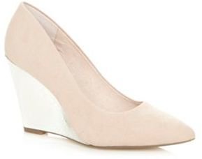 Faith Natural suede wedge courts