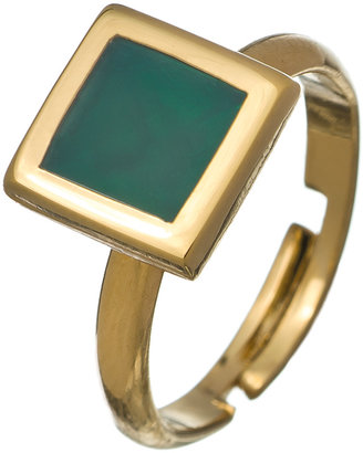 Kendra Phillip Gold and Emerald Enamel Jess Ring