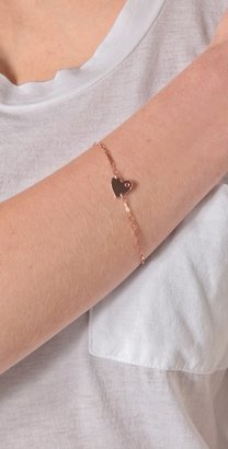 Jennifer Zeuner Jewelry Mini 1/2" Heart Bracelet with Ruby