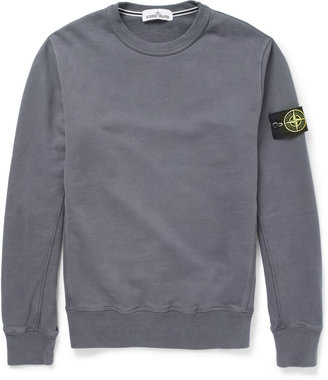 Stone Island Fleece-Back Cotton-Jersey Sweater