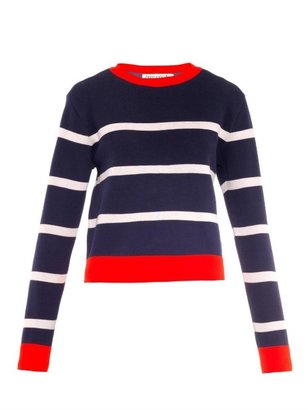 ETRE CÉCILE Striped stretch-knit sweater