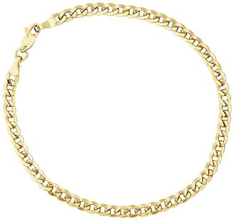 9 Carat Yellow Gold And Sterling Silver Bonded Diamond Cut Curb Chain