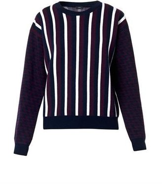 Joseph Stripe and zigzag intarsia-knit sweater