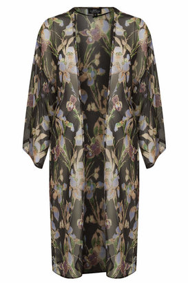 Topshop Maternity all over iris print kimono in a soft, sheer lightweight woven finish. 100% polyester. machine washable.