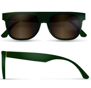 RetroSuperFuture Super Sunglasses Small Flat Top Dark Green