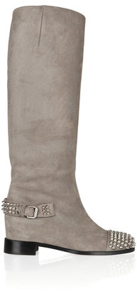 Christian Louboutin Egoutina 70 spiked suede knee boots