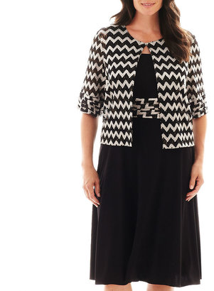 JCPenney Perceptions Knit Dress with Jacket - Plus