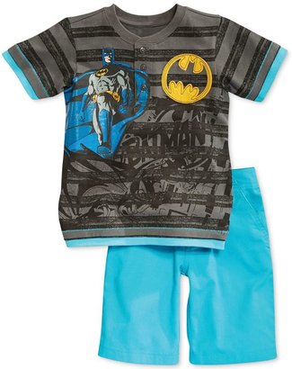 Nannette Little Boys' 2-Piece Batman Henley & Shorts