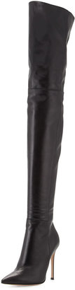 Gianvito Rossi Leather Over-the-Knee Boot, Black
