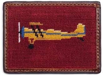 Brooks Brothers Airplane Needlepoint Card Case