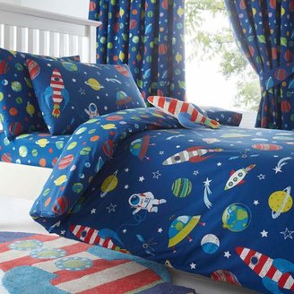 Bluezoo Kids' blue space print duvet cover and pillow case set