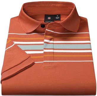Swiss Army 566 Victorinox Swiss Army Pima Cotton Pique Striped Polo Shirt - Zip Neck, Short Sleeve (For Men)