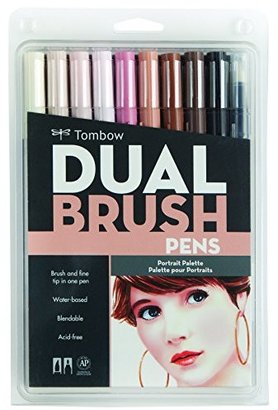Tombow Portrait Dual Brush Pens, Pack of 10, Multi-Colour