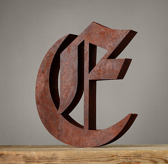 Restoration Hardware Handcrafted Gothic Letters - E