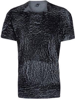 McQ Grey Textured Print T-shirt