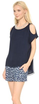 Alice + Olivia AIR by Knot Shoulder Washed Top