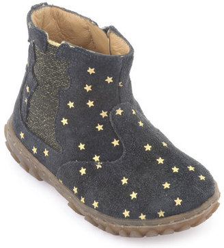 Pom D'Api black suede leather boots with golden stars