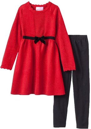 Sophie rose scalloped lurex sweater & leggings set - girls 4-6x