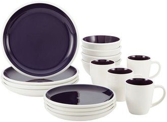 Rachael Ray Rise Stoneware 16-Piece Dinnerware Set in Purple