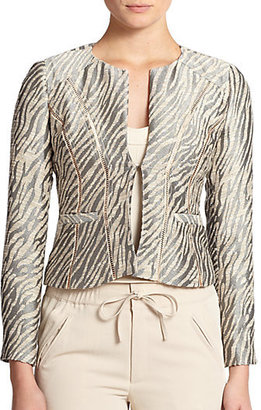 Nanette Lepore Zebra-Print Brocade Jacket