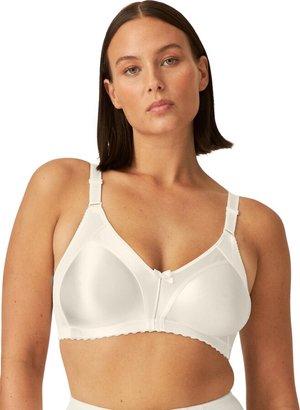 Naturana Minimizer Bra - Wireless [Cup B-G] | Maximum Support with Cut Design & Wide Straps | Elegant Minimizer Bra for a Visually Smaller Cup Size 40 Light Beige DD
