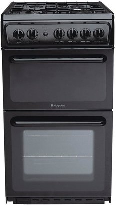 Hotpoint HAG51K 50cm Twin Cavity Gas Cooker with FSD - Black