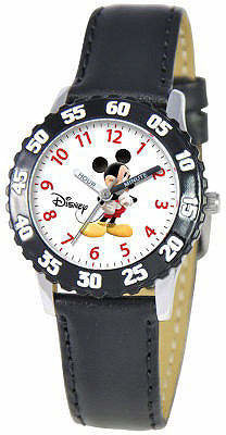 Disney Kids Time Teacher Leather Mickey Watch
