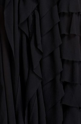 Michael Kors Ruffle Silk Chiffon Midi Length Halter Dress