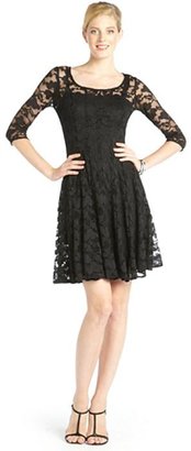 Hayden black stretch lace fit and flare dress