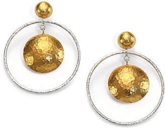Gurhan Geo 24K Yellow Gold & Sterling Silver Orbit Drop Earrings