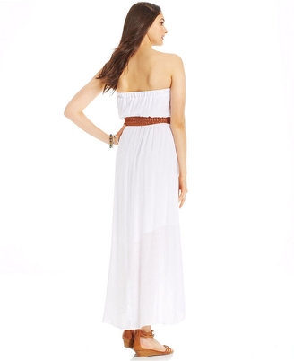 Amy Byer BCX Strapless Belted High-Low Dress