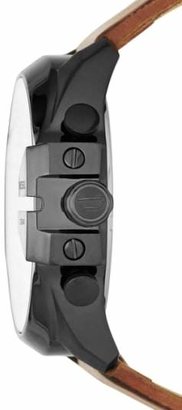 Diesel R) 'Mega Chief' Leather Strap Watch, 51mm