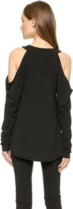 Donna Karan Long Sleeve Cold Shoulder Tunic