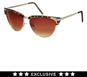 Jeepers Peepers Exclusive to Asos Cateye Metal Sunglasses - Tortoiseshell and go