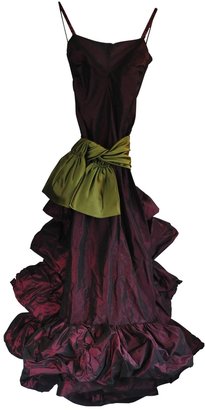 Valentino Burgundy Silk Dress