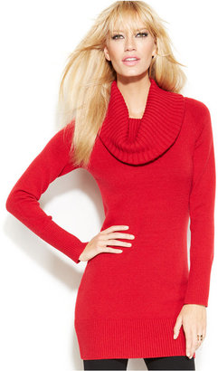 INC International Concepts Ribbed-Knit Cowl-Neck Sweater