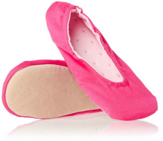 Isotoner Stretch Jersey Ballet  Womens  Slippers - Hot Pink/Orchid