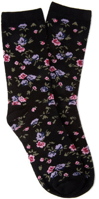 Forever 21 Floral Pattern Crew Socks