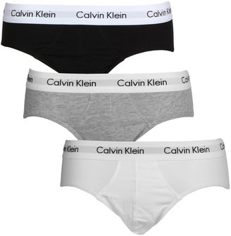 Calvin Klein Three Pack Black, Grey & White Hip Briefs (3 Pack)