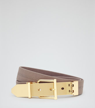 Reiss Julio RUCHED LEATHER BELT